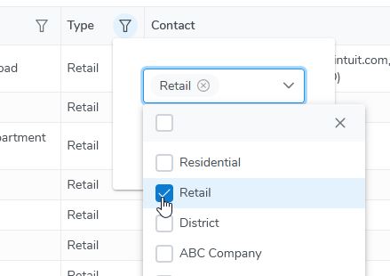 Customer List Filters