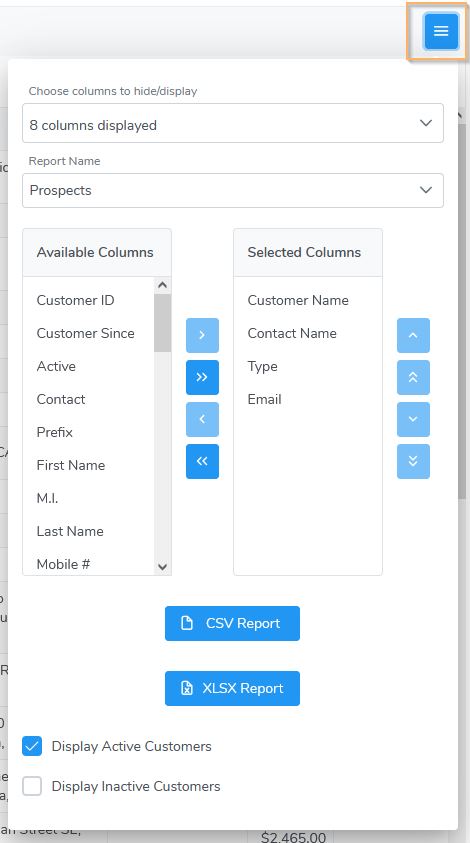 Customer List Reports