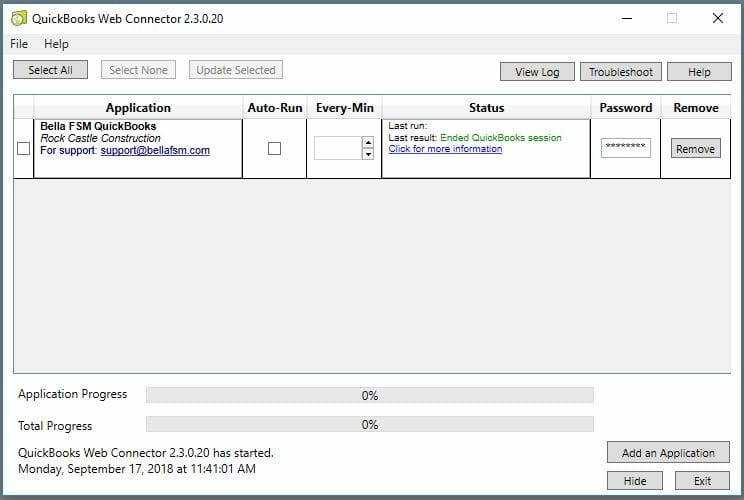 Web Connector Listed Apps