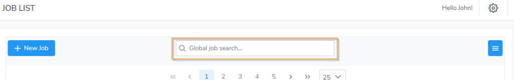 Job List Global Search