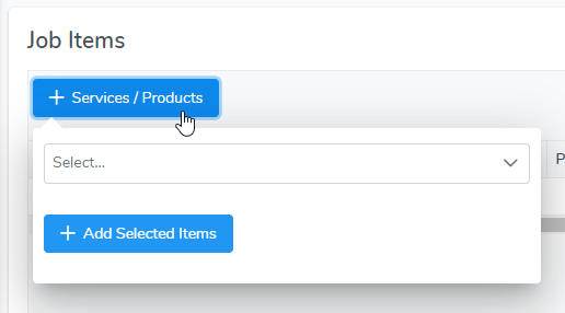 Job Items Selector