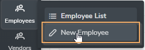 New Employee Menu