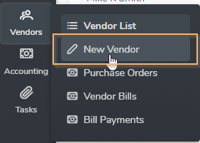 Creating a Vendor