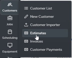 Estimate List Menu